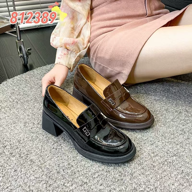 Мягкая кожаная обувь Lefu женская черная коричневая обувь на среднем каблуке с мягкой подошвой