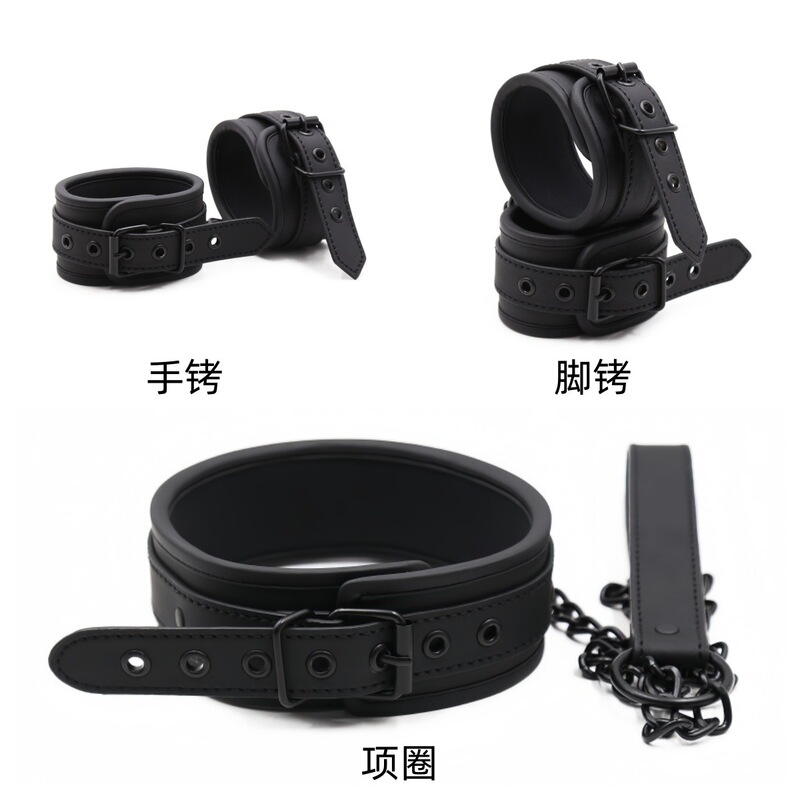 Sm Erotic Restraint Set with Leather-Edged Traction Collar, Hand and Foot Cuffs, Bondage Training, Master-Submissive Submission, Adult Products Sm Erotic Restraint Set with Leather-Edged Traction Collar, Hand and Foot Cuffs, Bondage Training, Master-Submissive Submission, Adult Products