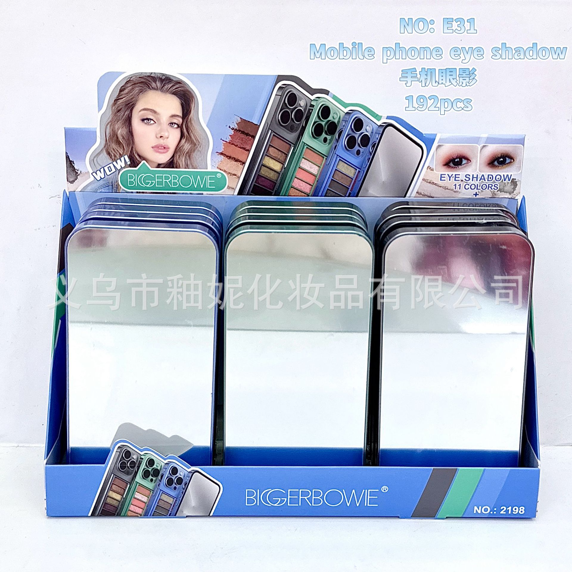 BIGGERBOWIE Cross-border 11 colores colorido teléfono móvil sombra de ojos nacarada mate fino destello maquillaje ahumado europeo y americano maquillaje dulce y picante