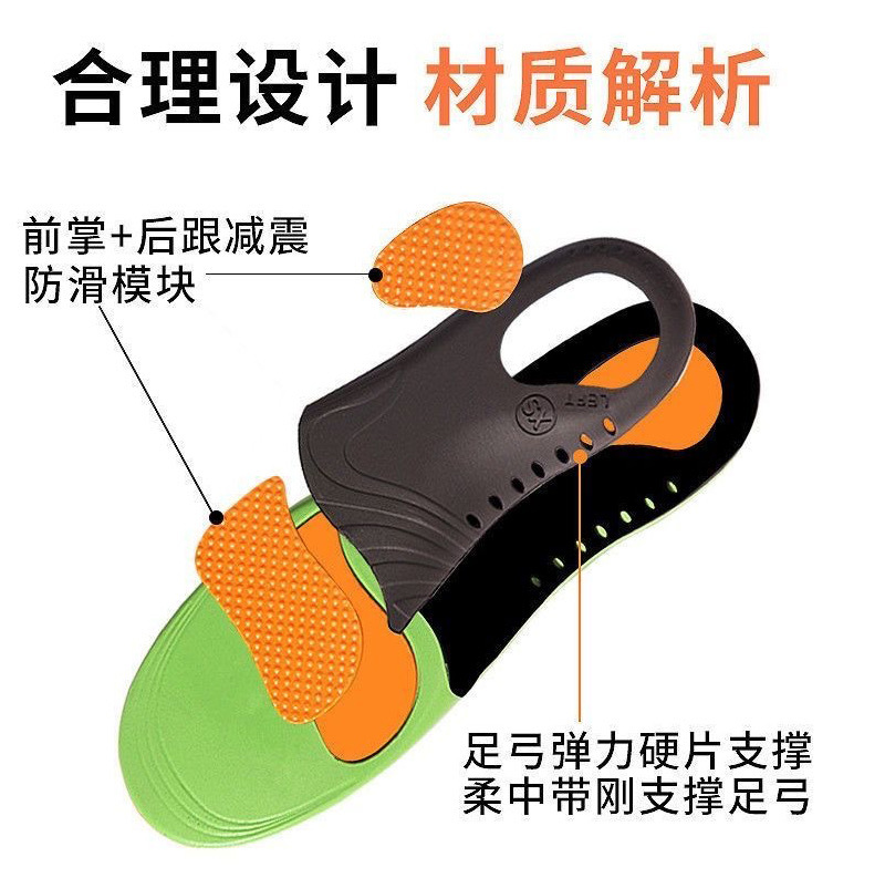 Plantillas ortopédicas de PU con soporte de arco, de alta elasticidad, para pies planos, cómodas, suaves, correctoras, amortiguadoras, transpirables, para deportes de hombres y mujeres.