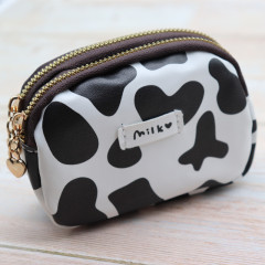 New Korean-style printed double zipper cute large capacity wallet student coin purse women's ID storage bag