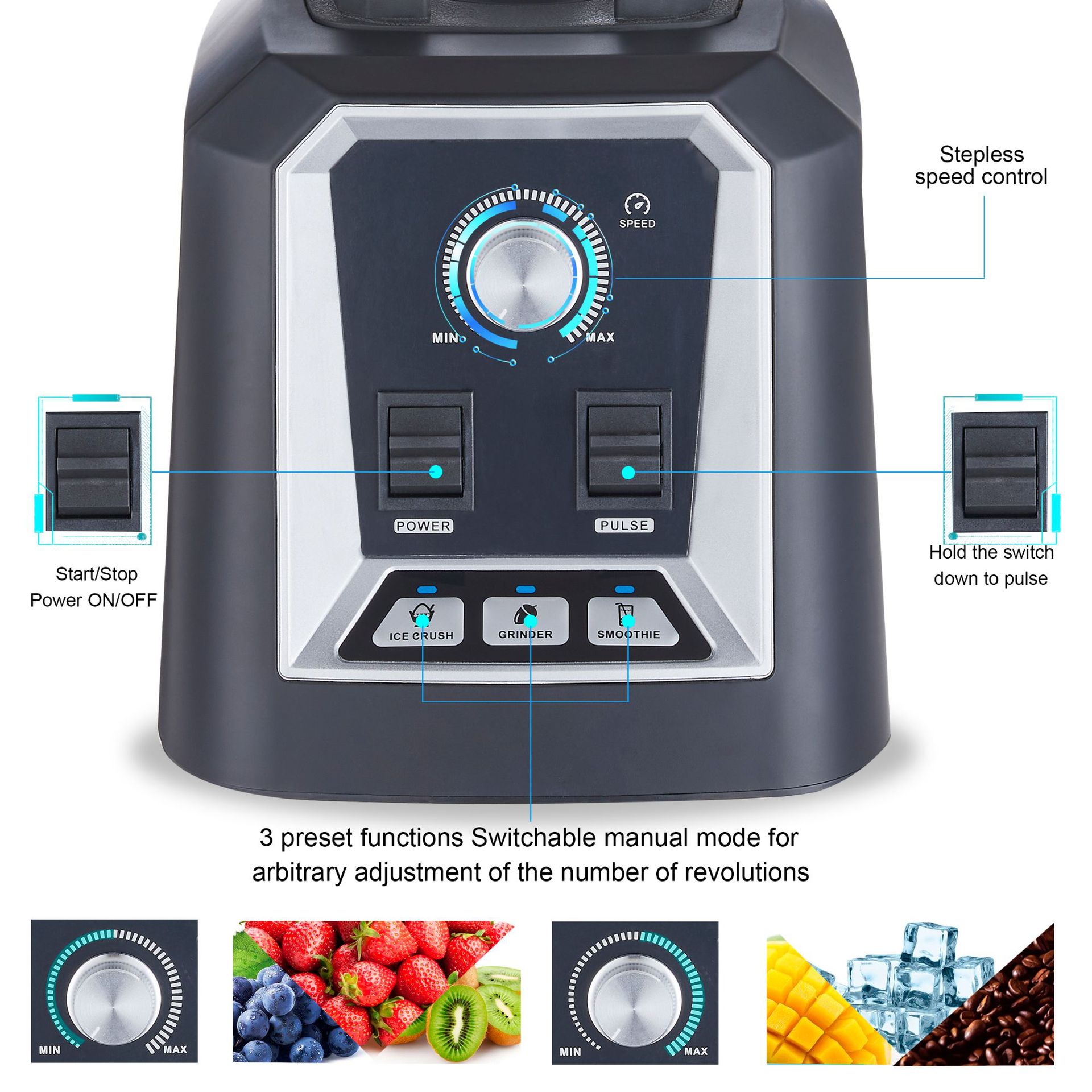 Mezcladora inteligente de comercio exterior transfronterizo gran capacidad alta potencia alta velocidad rompe paredes máquina de jugo máquina de cocina Blender