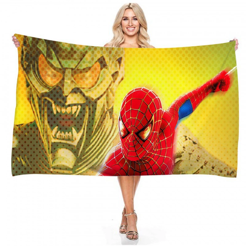 Прямые поставки через границу серия Marvel Spider-Man цифровая печать длинное основание пляжное полотенце полотенце полотенце