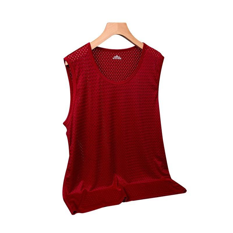 尼威狼 Silk breathable sports vest with a round collar sleevless, custom-made