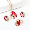 Crystal, accessory, necklace, set, chain, jewelry, Korean style, 3 piece set, wholesale