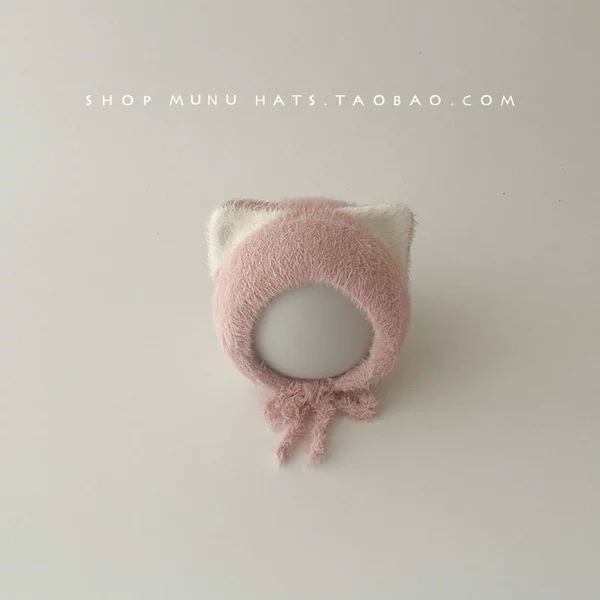 Plush cat ears pink + 5 months - 2 years old (head circumference 44-50cm) + one size fits all