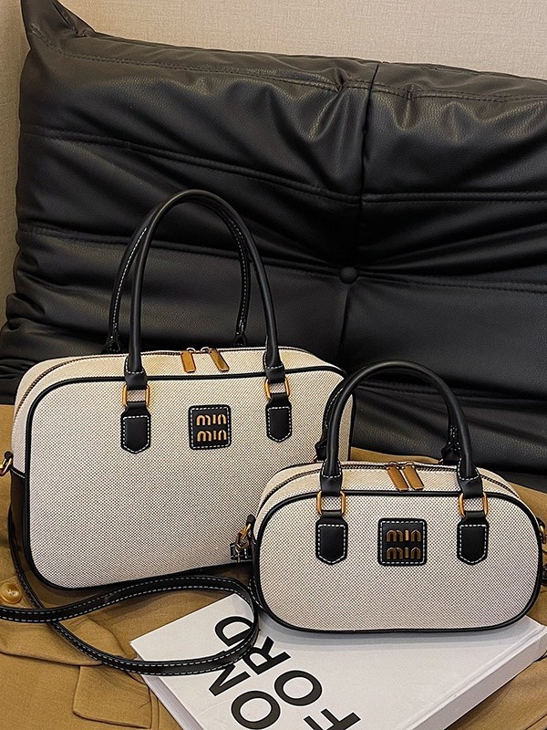 Bolsa de lona portátil de Boston mujer 2025 nuevo retro trabajo ocio viaje mochila de hombro