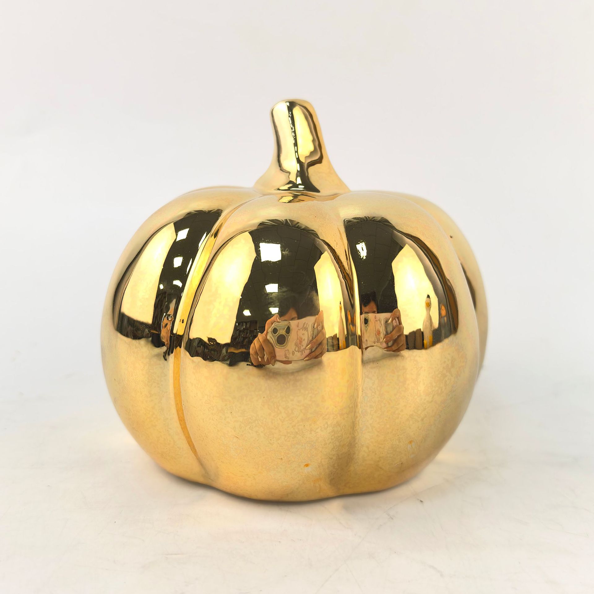 Decoración de Halloween calabaza lámpara decoración escenario Halloween atmósfera galvanizado oro calabaza decoración