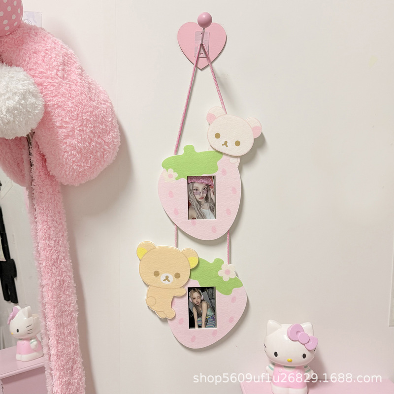 High-Appearance Cartoon Strawberry Bear Creative Combination Wall-Mounted Cute Interlocking Photo Frame 3inch Small Cards Bedroom Photo Display High-Appearance Cartoon Strawberry Bear Creative Combination Wall-Mounted Cute Interlocking Photo Frame 3inch Small Cards Bedroom Photo Display