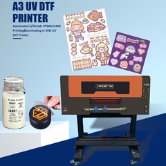Vigojet-A3 UV DTF ダブルヘッド XP600 クリスタルラベルマシン自動給紙自動ラミネート小型クロスボーダー