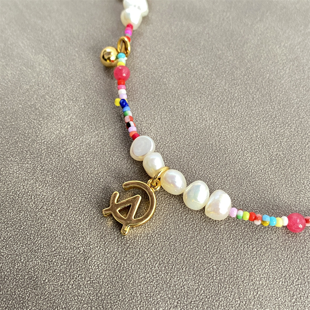 Small design organic beaded bracelet pearl