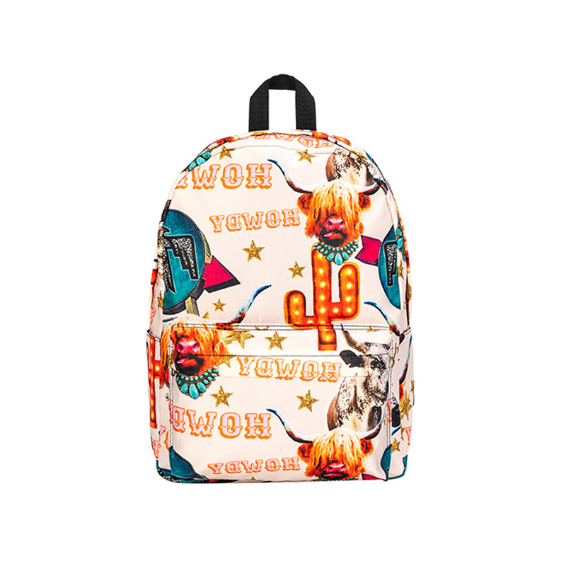 Mochila de punto transfronterizo, mochila escolar impresa para estudiantes, mochila de gran capacidad de ocio de todo fósforo, logotipo de equipaje personalizado image 6