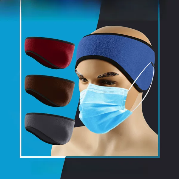 Fleece Warm Ear Protection Headband for Large Head Circumference, Thickened Wide-Brimmed Sports Headband, Autumn and Winter Cycling Windproof and Cold-Proof Ear Muffs