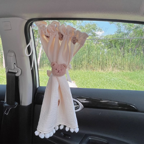 Korean ins car curtain straps, cute bear decorative straps, mosquito net storage ties, adjustable straps
