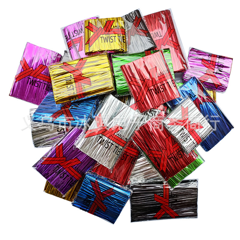 10cm800根/包扎丝烘焙金丝扎条礼品袋扎口扎带8种颜色