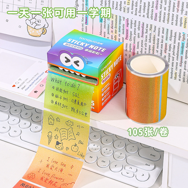 Fruita azul perlada extraíble notas de los estudiantes N veces pegado dopamina color extraíble notas