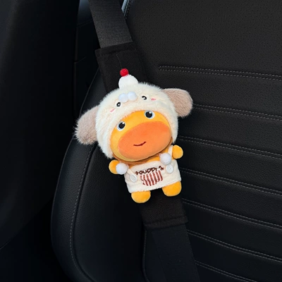 Capybara Lulu car seatbelt shoulder pad, in-car decorative accessory, anti-friction clothing, suitable for couples and goddesses (Seat belt shoulder pad) - little-white-dog-lulu