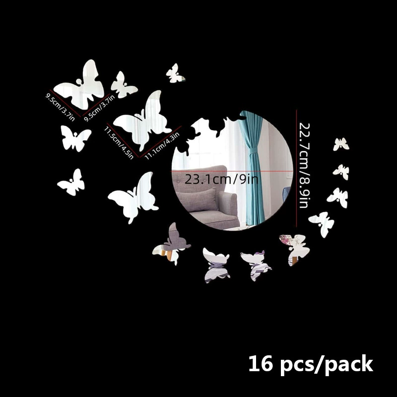 Оптовая фабрика новый трансграничный новый трехмерный кокон в бабочку наклейка на стену декоративная зеркальная водонепроницаемая самоклеящаяся наклейка