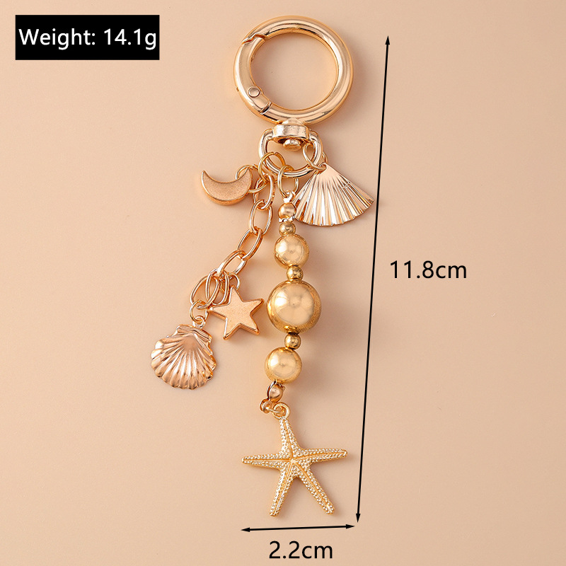 16g Weight Keychain Classification 1 Piece Quantity Holiday, Wedding, Graduation Occasion Zinc alloy Material Star, Shell Pattern Women's Gender Cartoon Style Style Cartoon Style Star Shell Zinc Alloy Women's Keychain 无