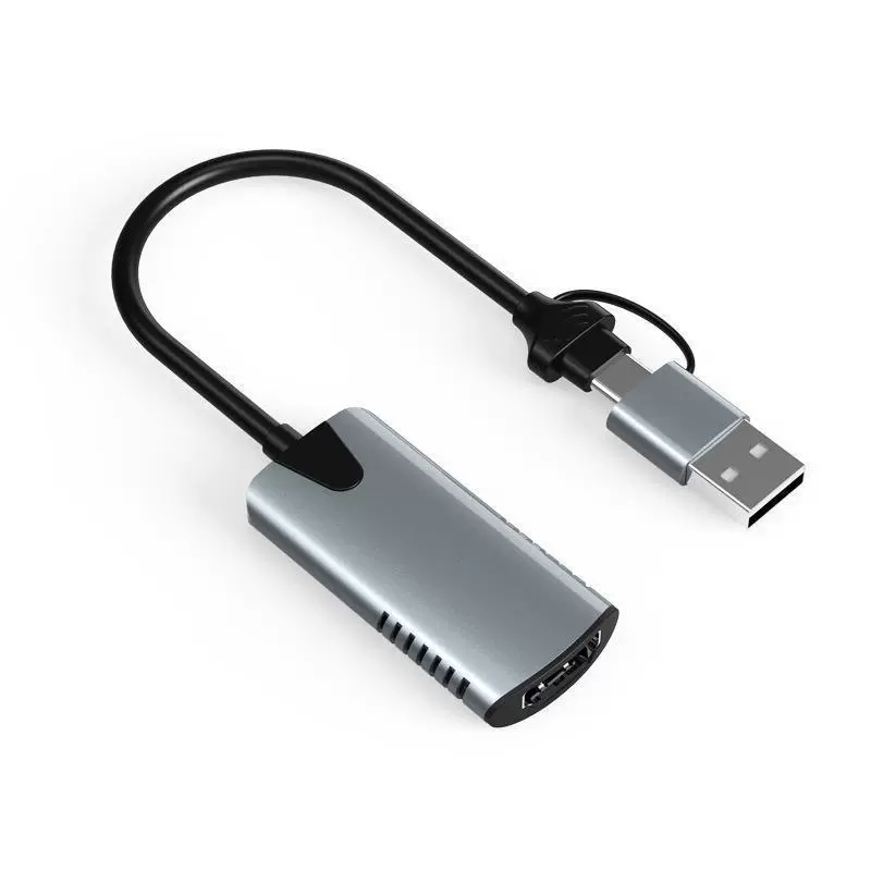 Карта захвата HDMI на USB с двумя разъёмами, алюминиевый корпус, для игрового стрима, Type-C HD видеосборщик 4K