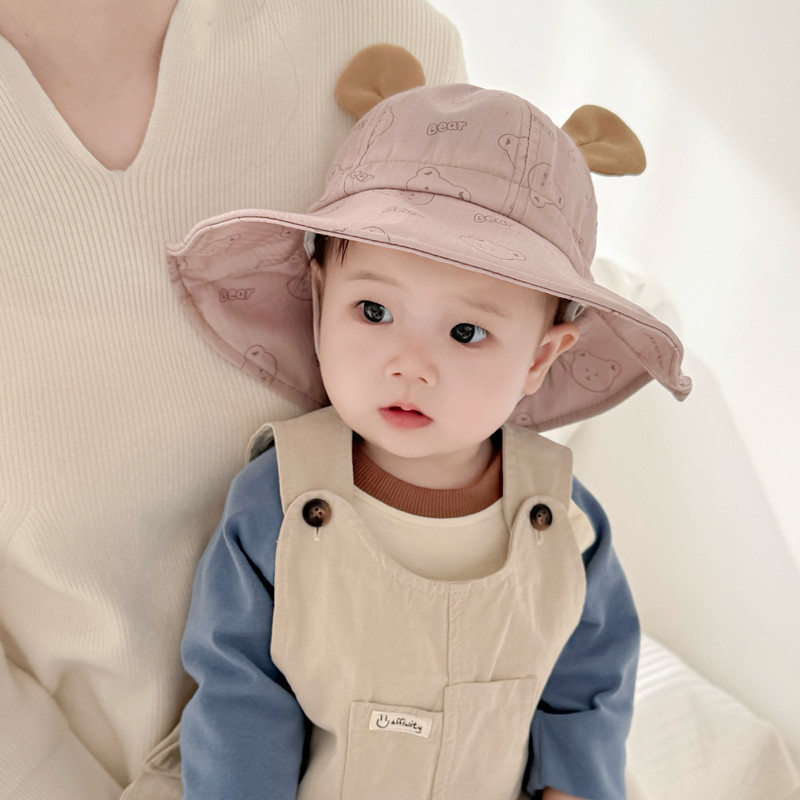 Baby pescador sombrero primavera y otoño lindo estilo coreano de protección solar al aire libre para niños y niñas sombrero transpirable gran gorra gorra