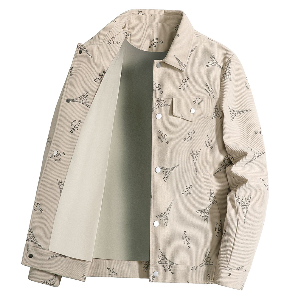 Cord herren frühling herbst, lose kragen, große größe, casual workwear jacke für mittleren alters und junge menschen_voghion.com