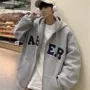 美式宽松连帽字母卫衣