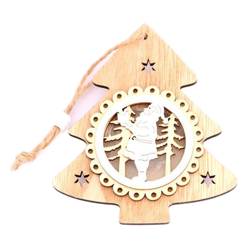 2020 nuevas decoraciones de Navidad árbol de Navidad colgante original de madera colgante luminoso regalos de Navidad