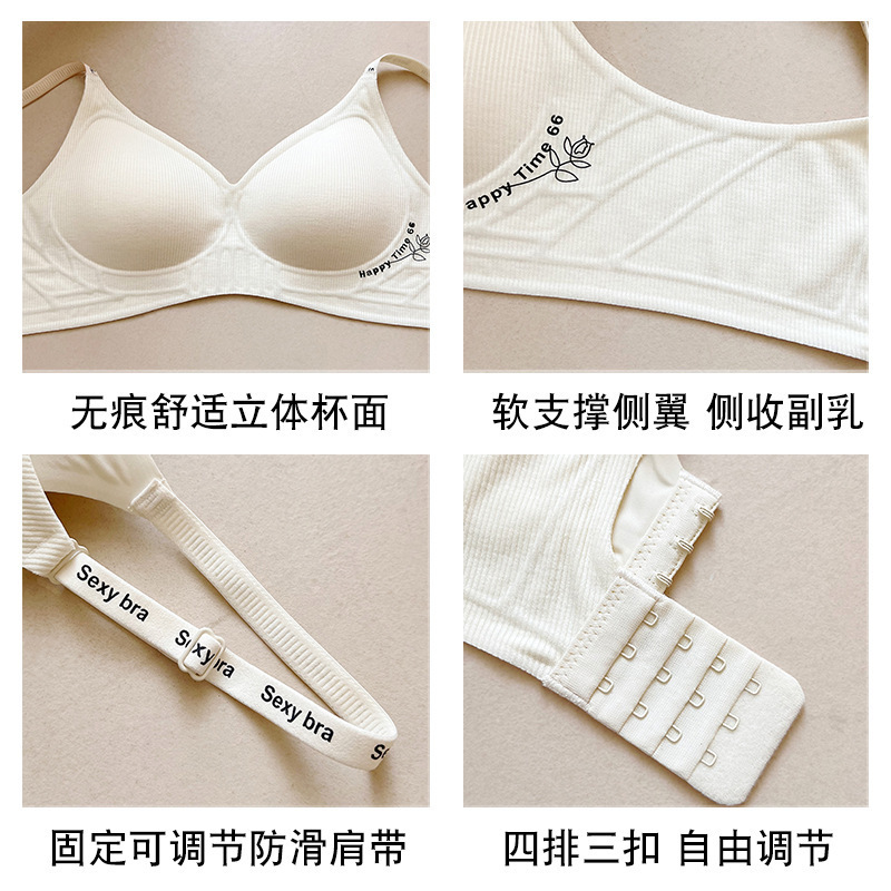 原创内衣女小胸聚拢果冻软支撑提拉无钢圈无痕薄款休闲运动文胸罩|undefined