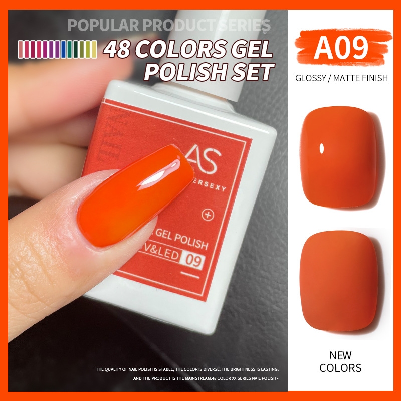 Una botella de pegamento de esmalte de uñas de un color 2022 nuevo verano popular 48-color Pequeño conjunto para el salón de uñas traje completo