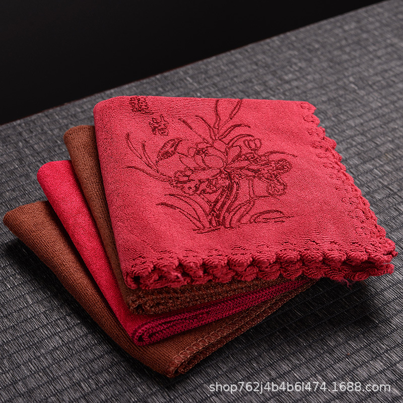 Tea towel tea mat tea set accessories strong absorbent tea cloth simple tea tablecloth high-grade tea table cloth Zen kung fu towel