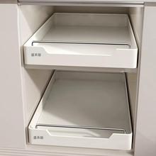 厨房抽拉式置物架自带滑轨下水槽拉篮橱柜内抽屉式超深纳盒神器