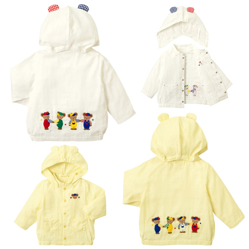miki jacket new style cartoon bear embroidered hooded jacket for boys and girls, cardigan, air-conditioning shirt on behalf of shipping