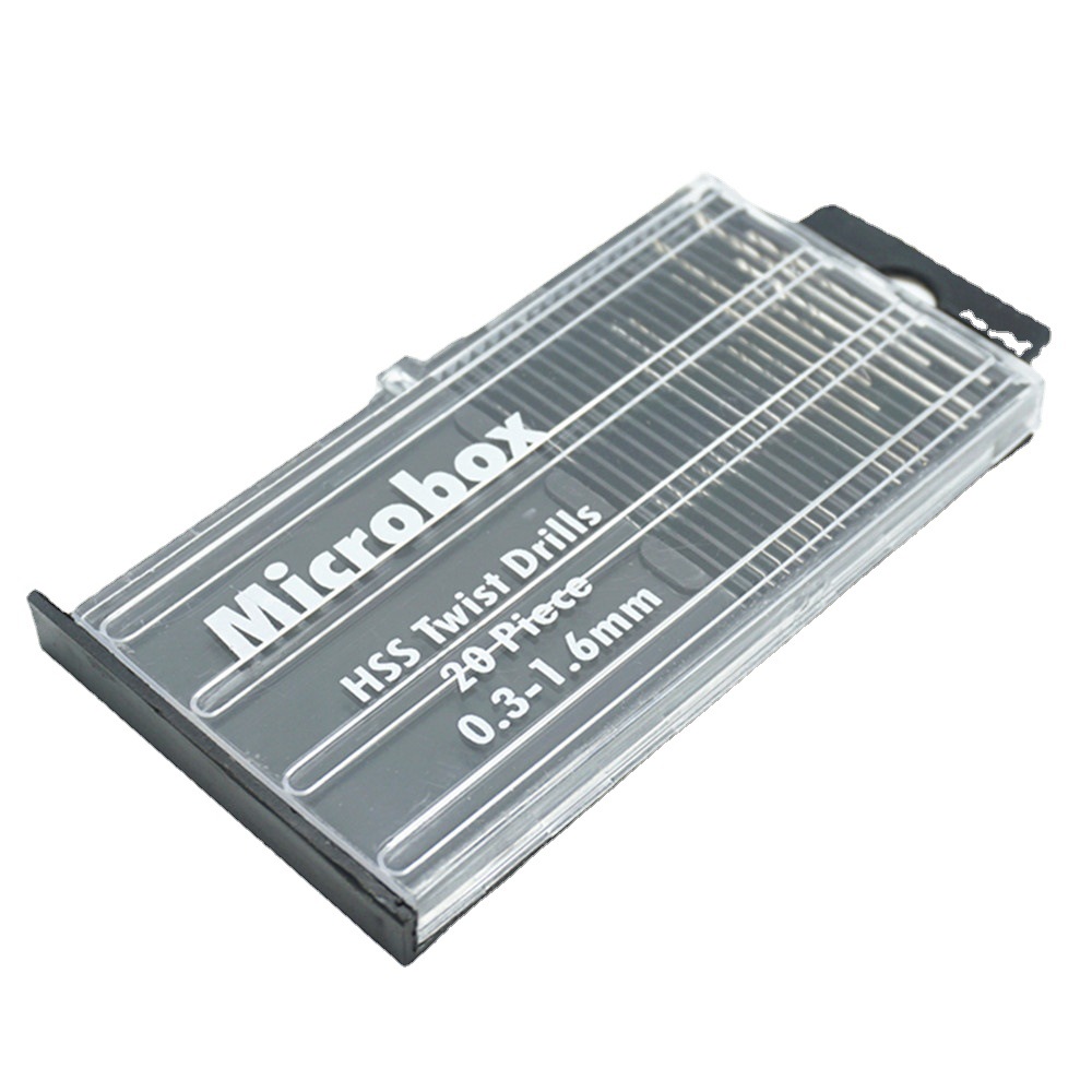 Cross-border 20PC molienda completa de acero de alta velocidad mini taladro de torsión Mini taladro pequeño 20 plástico en caja taladro eléctrico traje