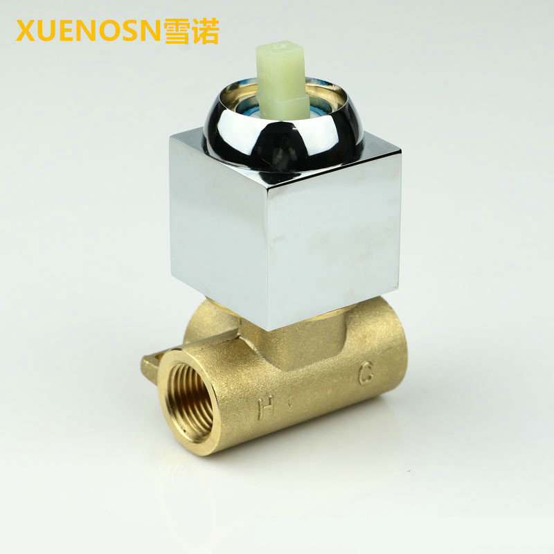 All-copper concealed cold and hot shower faucet, square three-way wall-mounted single-function mixing valve for cross-border bathing undefined