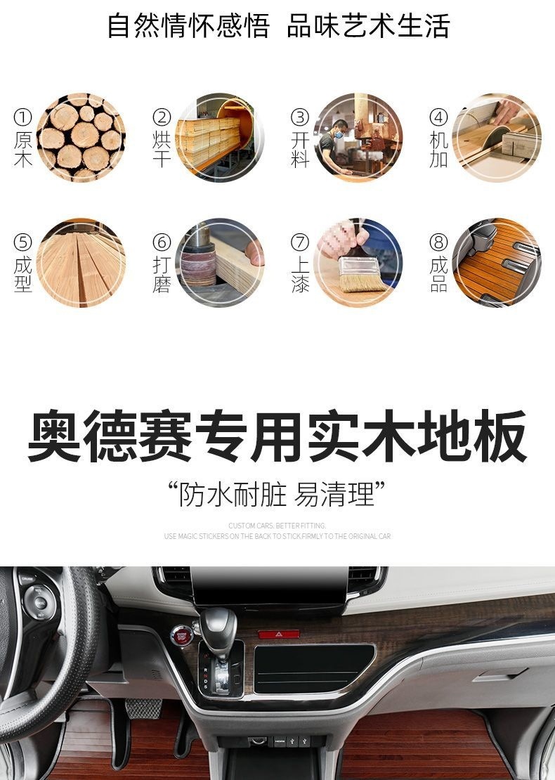Suitable for 15-23 Honda Odyssey Wooden Floor Mats, Elysion Hybrid Version Solid Wood Floor Mats, Business Car Modification