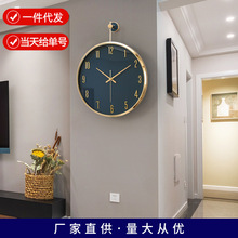 轻奢现代金属挂钟北欧客厅家用时尚挂表简约装饰钟表创意静音时钟