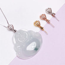 佛公斜孔扣头吊坠瓜子扣观音玉坠卡扣翡翠蜜蜡挂件夹扣头配件代发