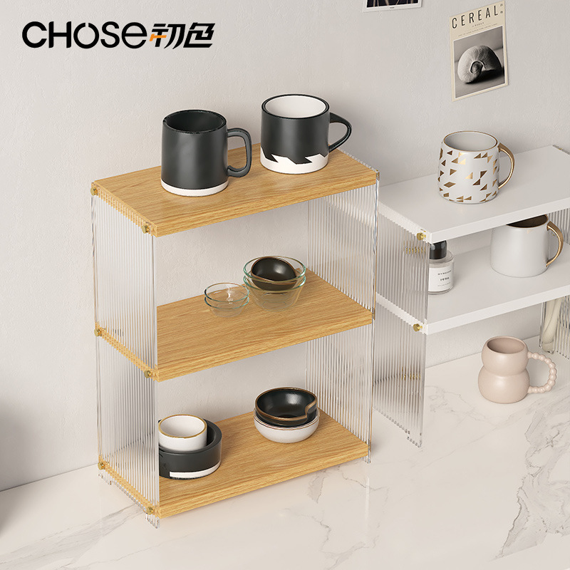 Escritorio acrílico estante de tazas estante de bar de agua cubierta de tazas de agua estante de tazas de café almacenamiento de tazas de té estante