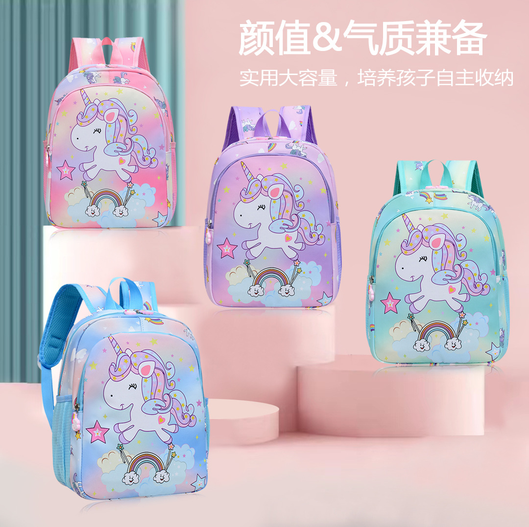 Cross-border cartoon print backpack for kindergarten, ultra-lightweight, new style for girls, lightweight schoolbag.