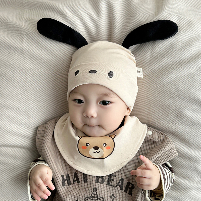 0-3 Meses de primavera y otoño delgado sombrero de bebés, algodón coreano, sombrero de bebés, perros