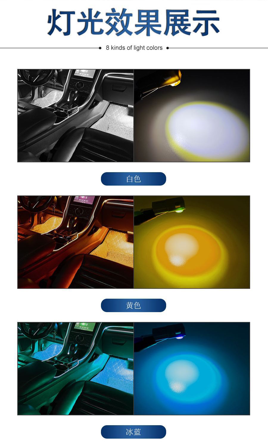 Suitable for Toyota series models Erfa Wilfen RAV4 car LED foot socket Toyota foot light