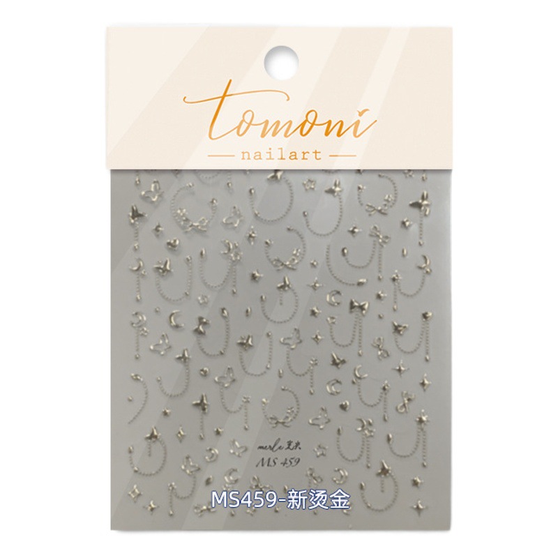 Tomoni dorado pegatinas de uñas sin pérdida de cooperación japonés retro pegatinas de uñas al por mayor mariposa MS459