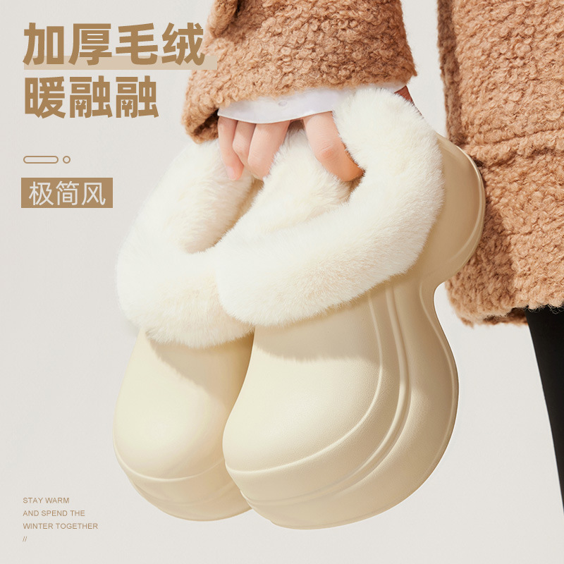 2025新款包头拖鞋女外穿厚底增高防滑居家拖鞋女室内休闲保暖棉拖|undefined