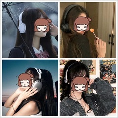 ヘッドフォン写真小道具自撮りヘッドフォンモデル日本の JK 女の子屋外写真装飾小道具