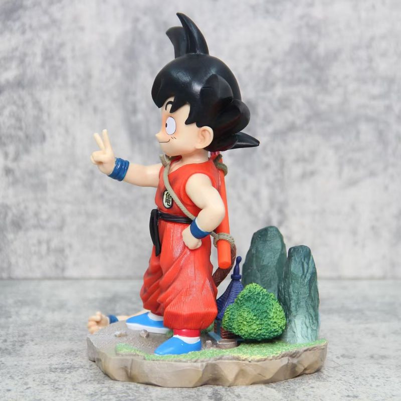 ドラゴンボールスーパーサイヤ人GK子供時代悟空比心比耶トレーニング服公仔アニメフィギュア|undefined
