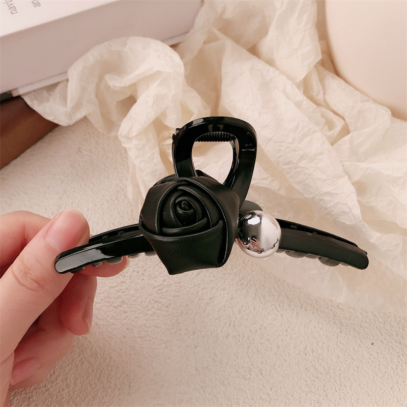 Cuerpo de corteza plateada rosa anillo de cabello cuerdas de cabello blogger red con doble cola de caballo estereoscópica correa de correa de cabello adorno de cabello