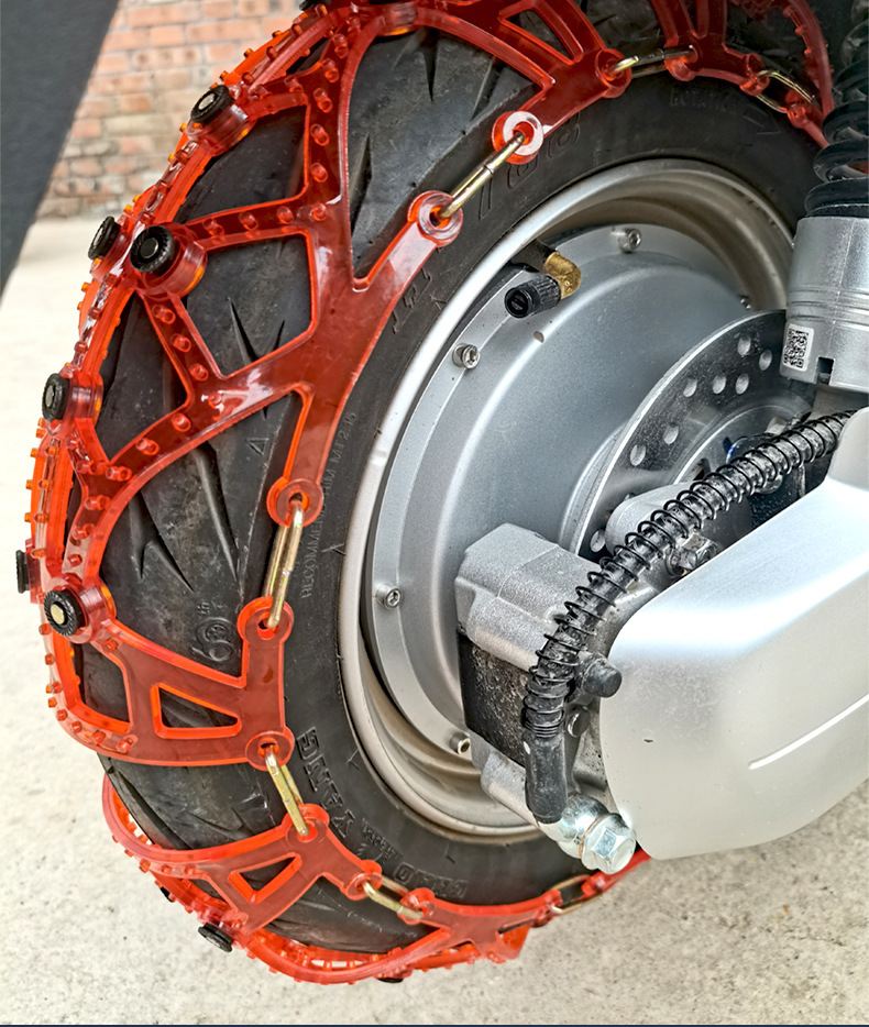 Anti-slip chains for electric vehicles, two-wheel, three-wheel, and four-wheel motorcycles, snow-resistant rubber anti-slip chains for winter riding in snow and mud