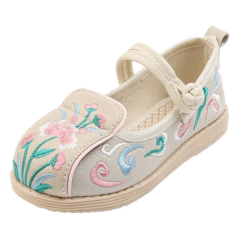 Прямые поставки с фабрики Hanfu обувь с вышивкой в стиле ретро Тканевая обувь для девочек с вышивкой для маленьких девочек
