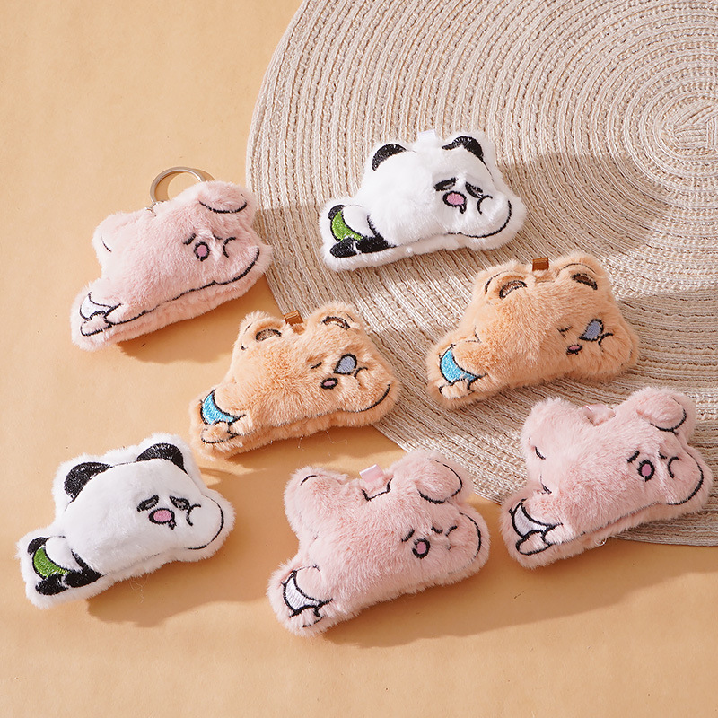 Cartoon plush doll sleepy bear pendant cute bag decoration accessories plush bear keychain pendant
